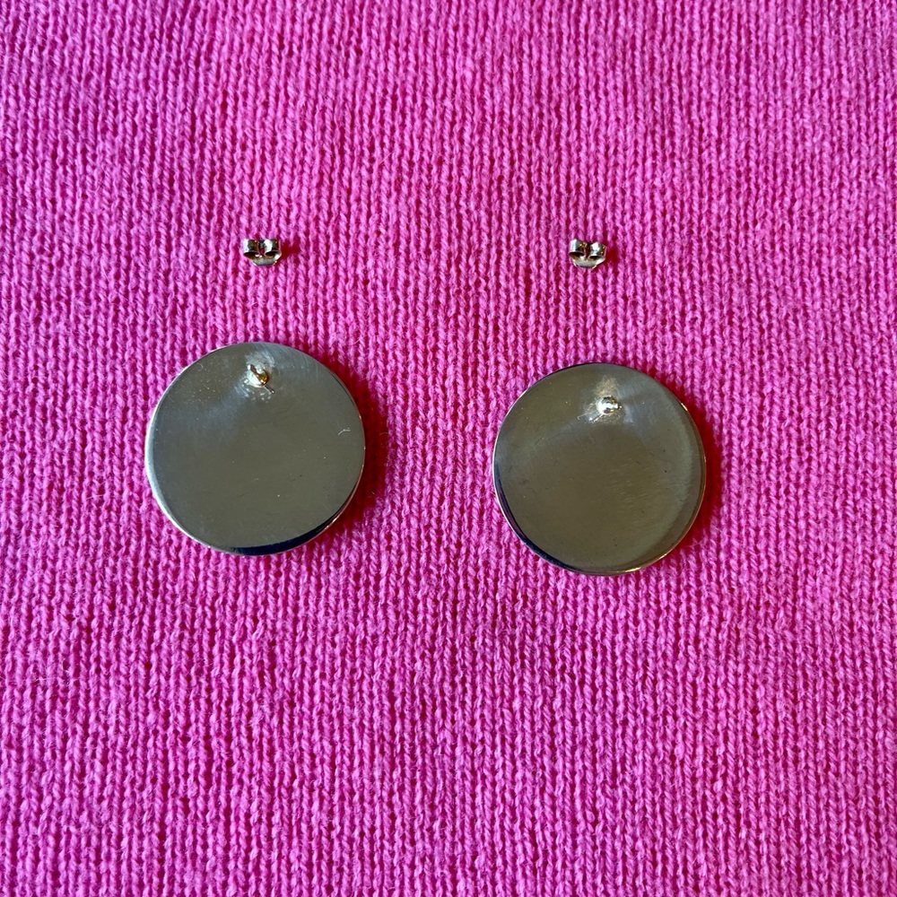 Fortunoff 925 Sterling Silver  Disc  Earrings - Picture 3 of 16